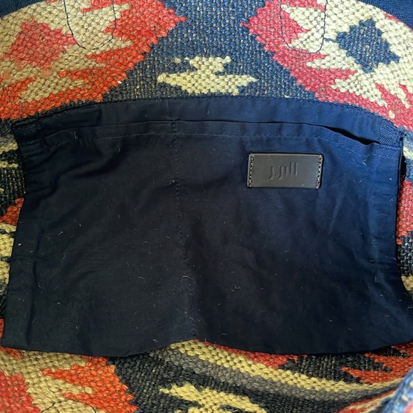 NEW! J Jill Southwestern Jacquard Aztec Tote Bag Leather Double Handle Handbag - Picture 6 of 7